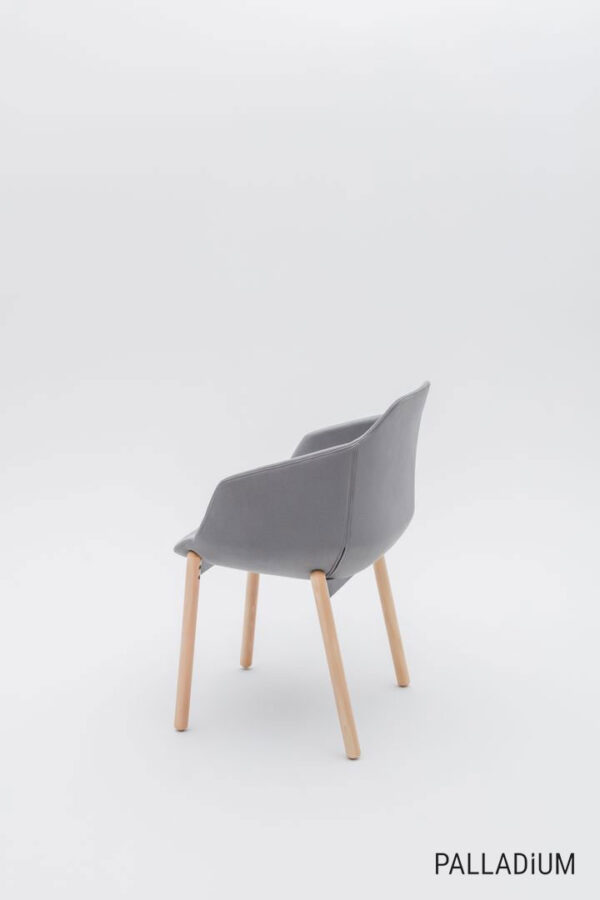 Convenience chair with wooden base
