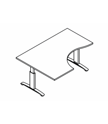 Radial desks with manual height adjustment BR10R