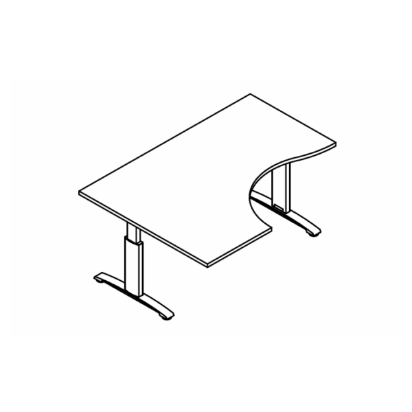 Radial desks with manual height adjustment BR10R