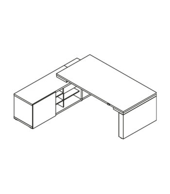 Birouri reglabile manual pe înalțime cu spațiu de depozitare lateral MIT1RL