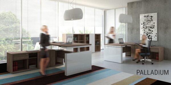 Desks with managerial side storage