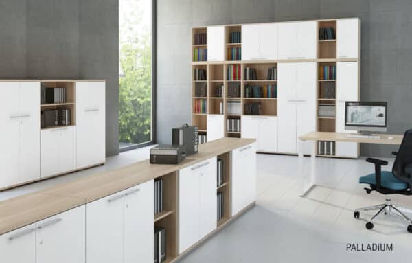 Storages and filing cabinets with metal shelves with 1129 – 1833 mm height