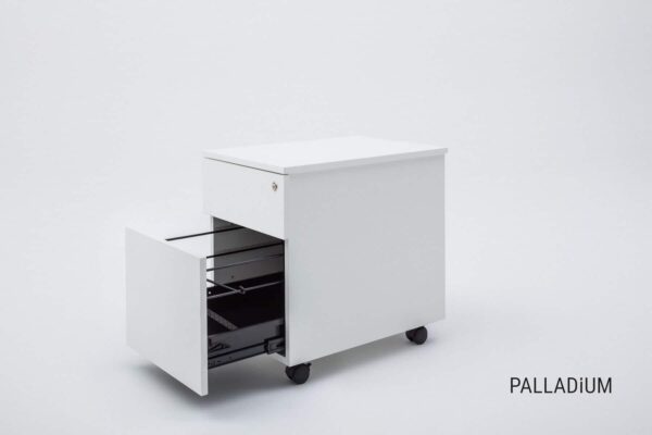 Mobile pedestal without handles with HPL top and front